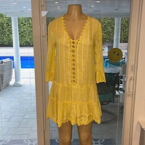 Blue Island coverup yellow new no tag XS